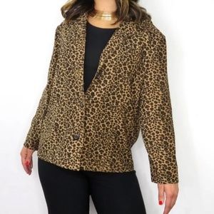 1990s Blazer Vintage BRIGGS Leopard Print Blazer. Formal or Casual Blazer Jacket